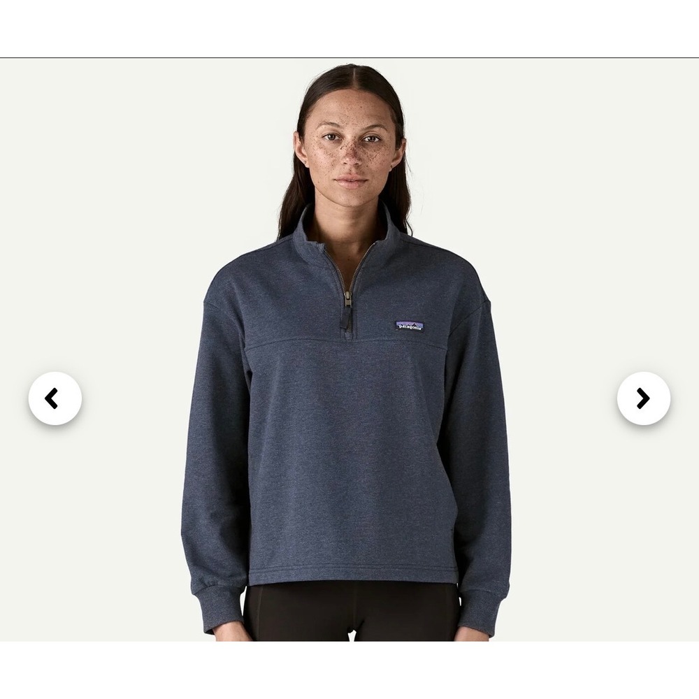 Patagonia Ahnya Pullover Quarter Zip Sweatshirt Womens Medium Navy Blue Gorpcore